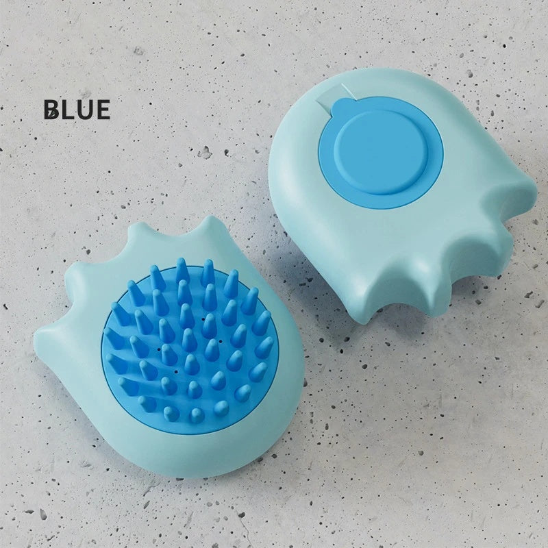 Pet Bath Massage Brush with Soap Dispenser