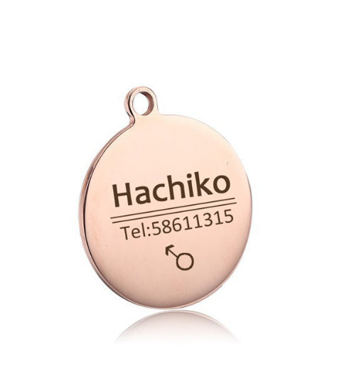 Personalised Pet Titanium Steel Tag Engrave Dog Name, Phone Number, Address, Photo