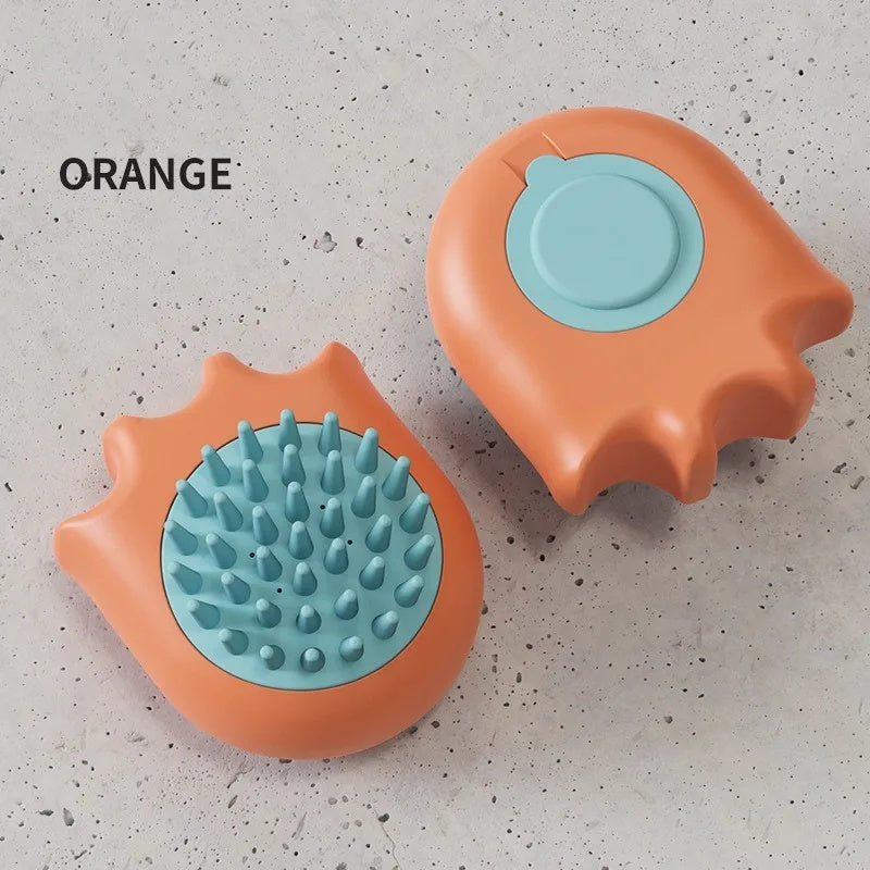 Pet Bath Massage Brush with Soap Dispenser