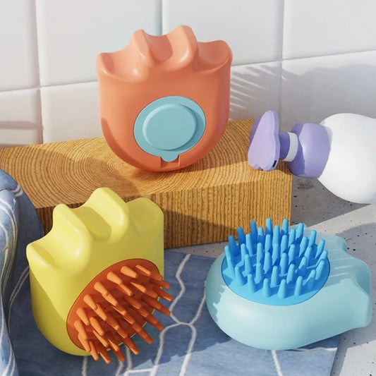 Pet Bath Massage Brush with Soap Dispenser